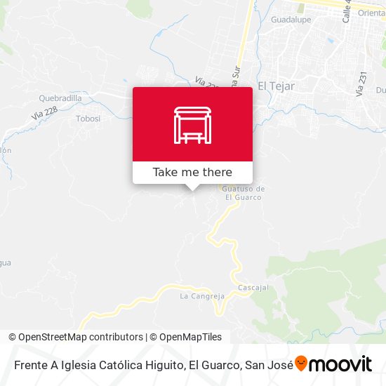 Mapa de Frente A Iglesia Católica Higuito, El Guarco