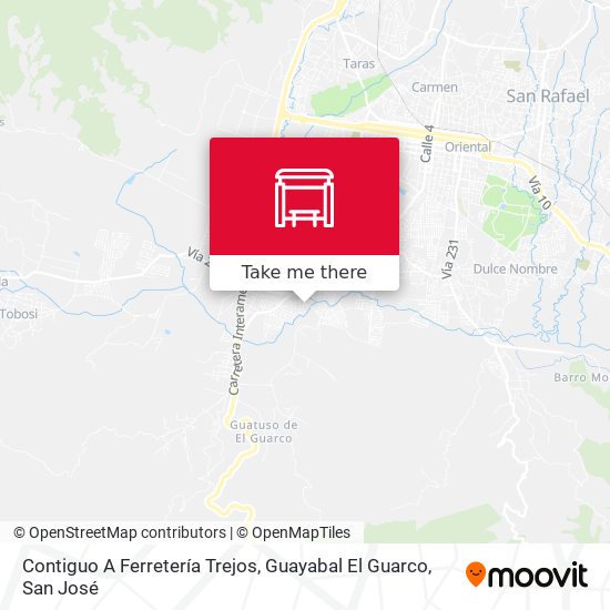 Mapa de Contiguo A Ferretería Trejos, Guayabal El Guarco