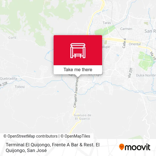 Terminal El Quijongo, Frente A Bar & Rest. El Quijongo map