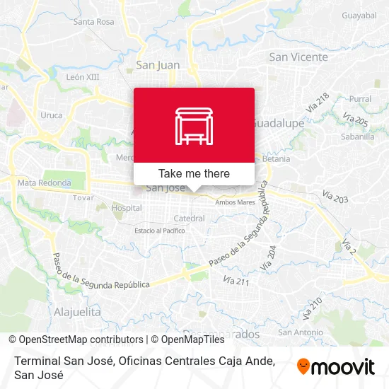 Terminal San José, Oficinas Centrales Caja Ande map