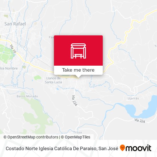 Mapa de Costado Norte Iglesia Católica De Paraíso