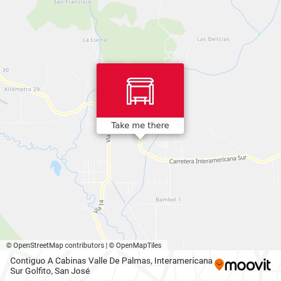 Contiguo A Cabinas Valle De Palmas, Interamericana Sur Golfito map