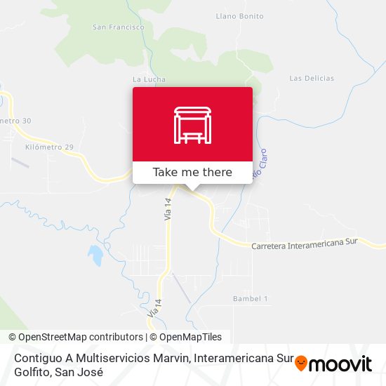 Contiguo A Multiservicios Marvin, Interamericana Sur Golfito map