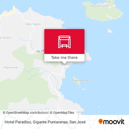 Hotel Paradiso, Gigante Puntarenas map