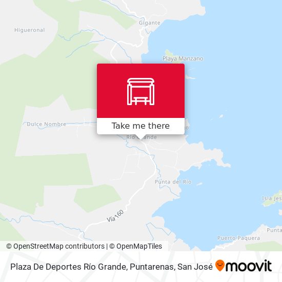 Plaza De Deportes Río Grande, Puntarenas map