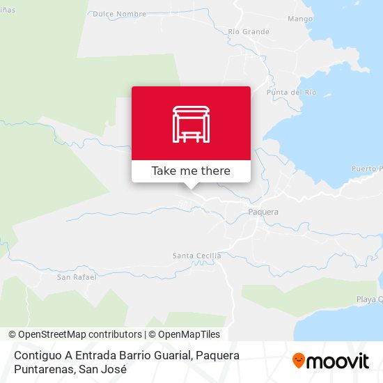 Mapa de Contiguo A Entrada Barrio Guarial, Paquera Puntarenas