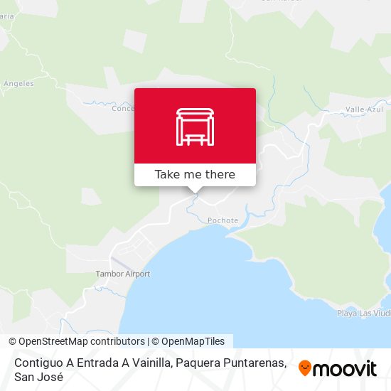 Mapa de Contiguo A Entrada A Vainilla, Paquera Puntarenas