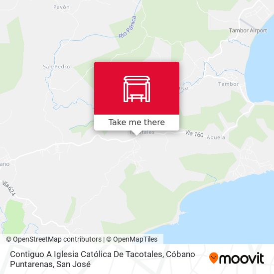 Mapa de Contiguo A Iglesia Católica De Tacotales, Cóbano Puntarenas