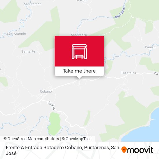 Mapa de Frente A Entrada Botadero Cóbano, Puntarenas
