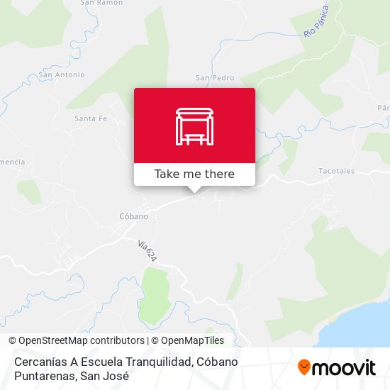 Cercanías A Escuela Tranquilidad, Cóbano Puntarenas map