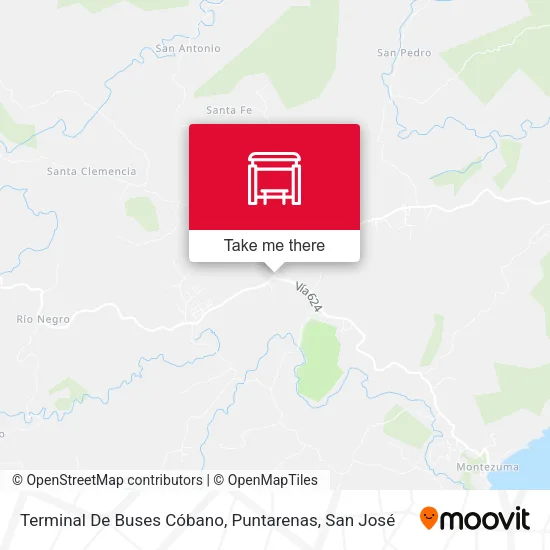 Mapa de Terminal De Buses Cóbano, Puntarenas