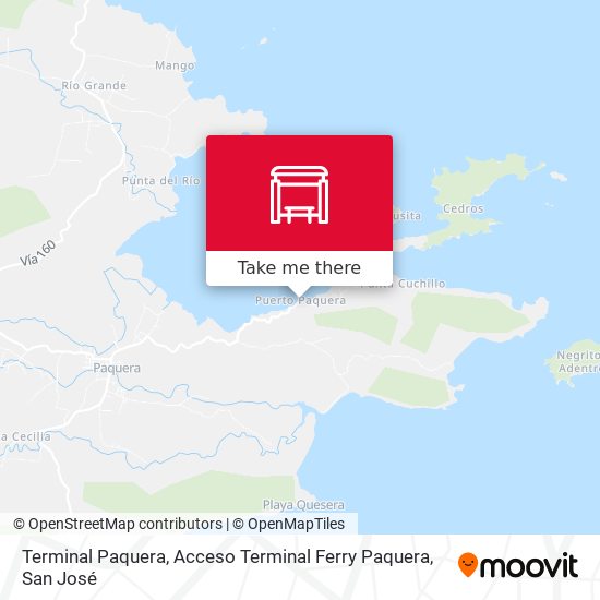 Terminal Paquera, Acceso Terminal Ferry Paquera map