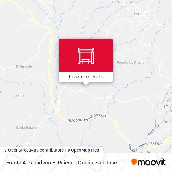 Mapa de Frente A Panadería El Raicero, Grecia