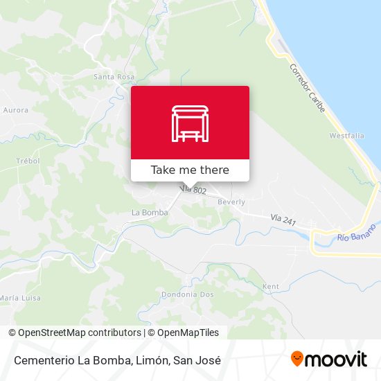 Cementerio La Bomba, Limón map