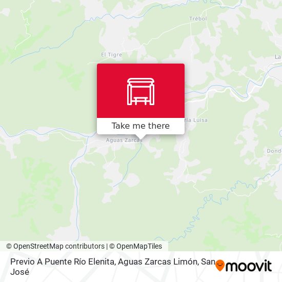 Previo A Puente Río Elenita, Aguas Zarcas Limón map