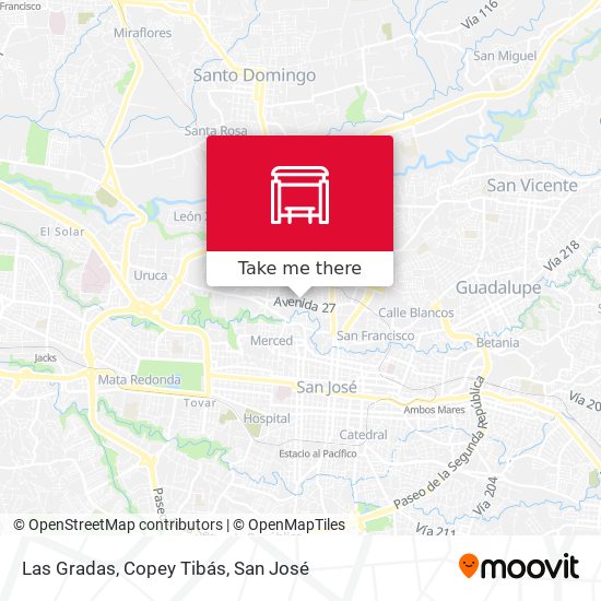 Las Gradas, Copey Tibás map