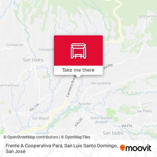Mapa de Frente A Cooperativa Pará, San Luis Santo Domingo