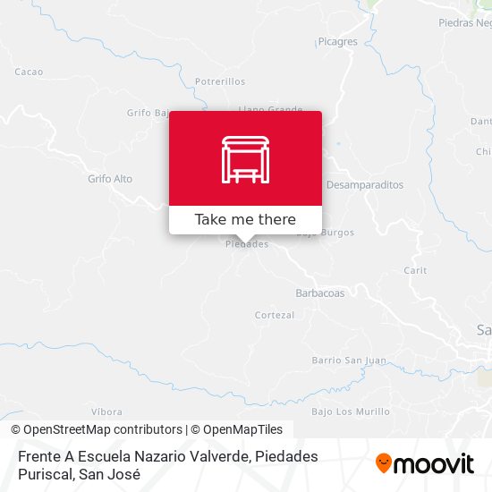 Mapa de Frente A Escuela Nazario Valverde, Piedades Puriscal