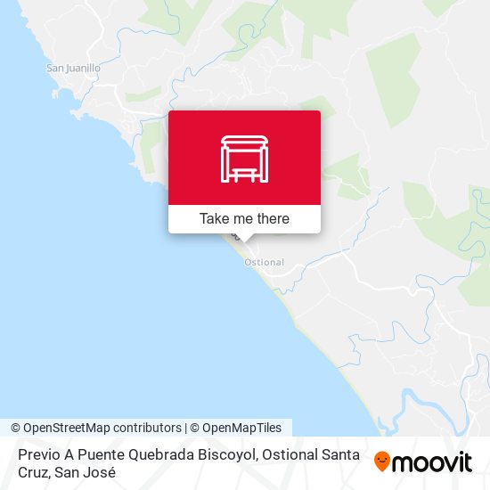 Previo A Puente Quebrada Biscoyol, Ostional Santa Cruz map