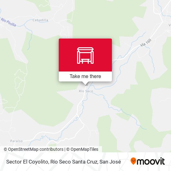 Sector El Coyolito, Río Seco Santa Cruz map