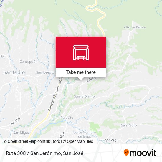 Ruta 308 / San Jerónimo map