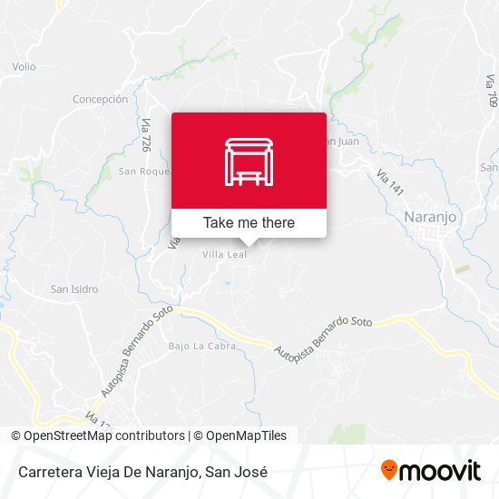 Mapa de Carretera Vieja De Naranjo