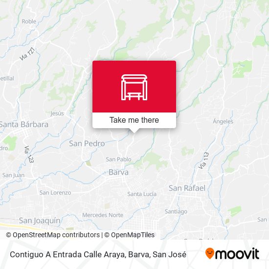 Mapa de Contiguo A Entrada Calle Araya, Barva