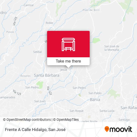 Mapa de Frente A Calle Hidalgo