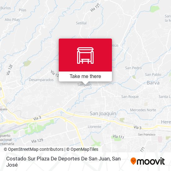 Costado Sur Plaza De Deportes De San Juan map