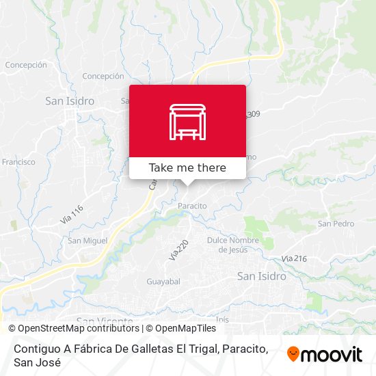Mapa de Contiguo A Fábrica De Galletas El Trigal, Paracito