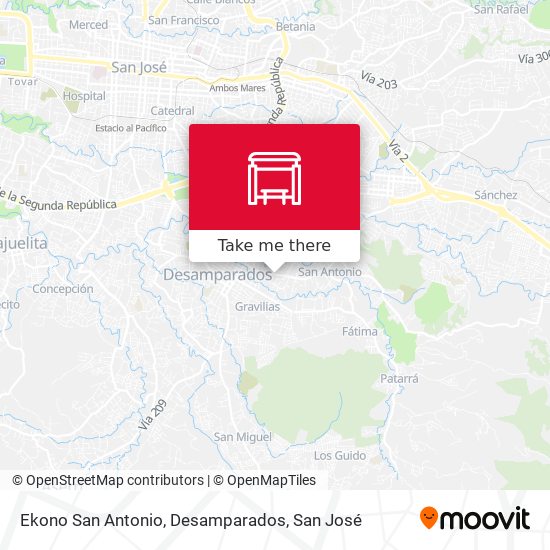 Ekono San Antonio, Desamparados map