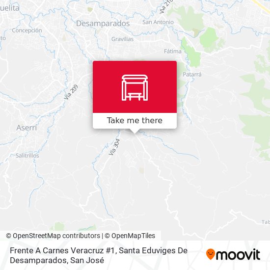 Frente A Carnes Veracruz #1, Santa Eduviges De Desamparados map