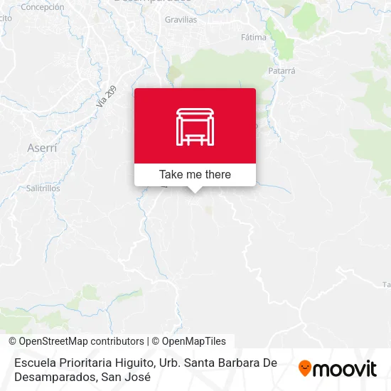 Escuela Prioritaria Higuito, Urb. Santa Barbara De Desamparados map