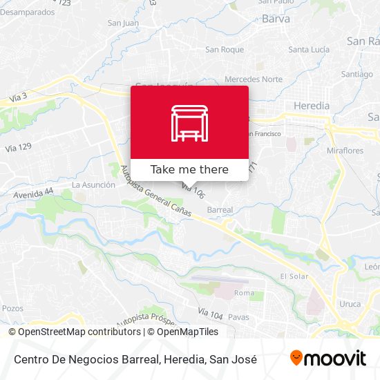 Centro De Negocios Barreal, Heredia map