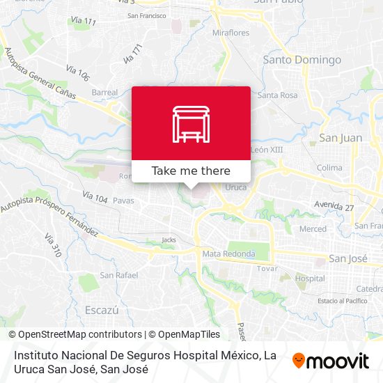Instituto Nacional De Seguros Hospital México, La Uruca San José map