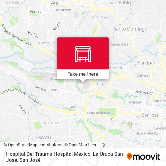 Hospital Del Trauma Hospital México, La Uruca San José map