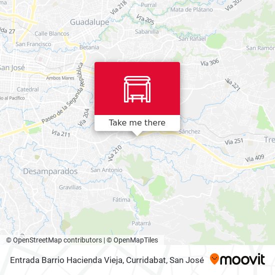 Mapa de Entrada Barrio Hacienda Vieja, Curridabat