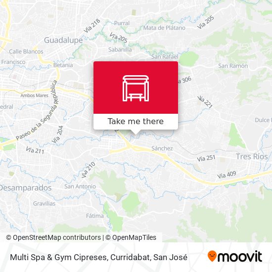 Multi Spa & Gym Cipreses, Curridabat map