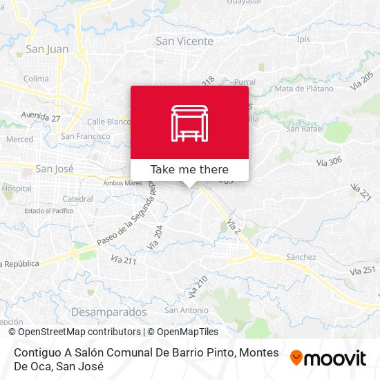 Contiguo A Salón Comunal De Barrio Pinto, Montes De Oca map