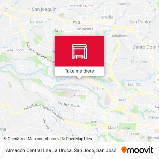 Almacén Central Lna La Uruca, San José map