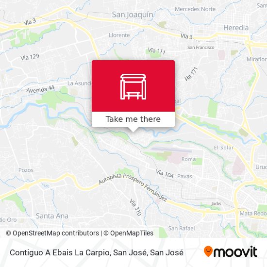 Mapa de Contiguo A Ebais La Carpio, San José