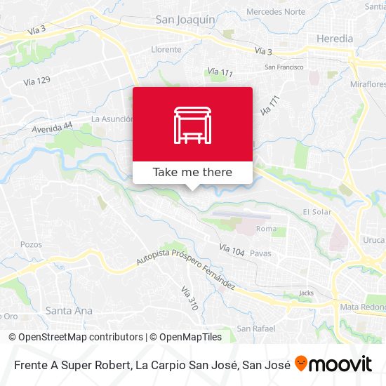 Frente A Super Robert, La Carpio San José map