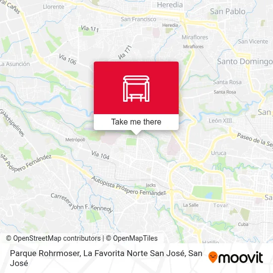 Parque Rohrmoser, La Favorita Norte San José map
