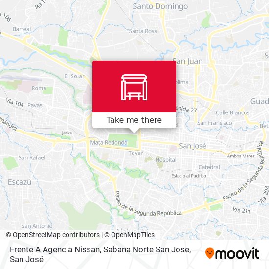 Frente A Agencia Nissan, Sabana Norte San José map