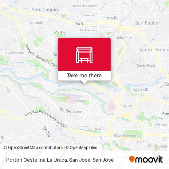 Portón Oeste Ina La Uruca, San José map