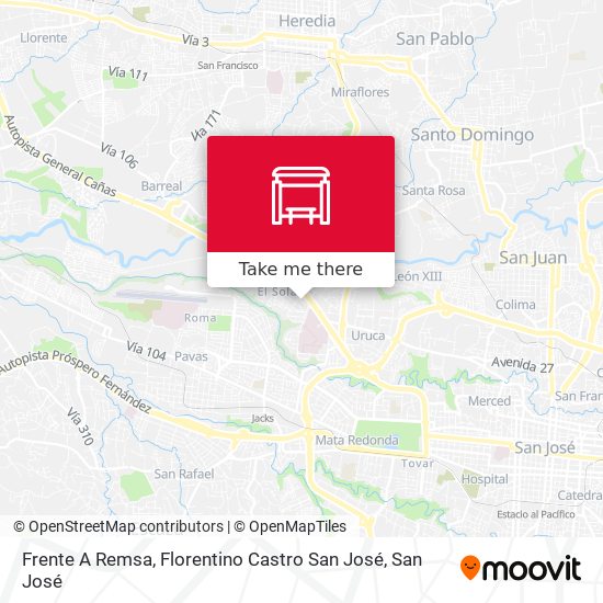 Frente A Remsa, Florentino Castro San José map