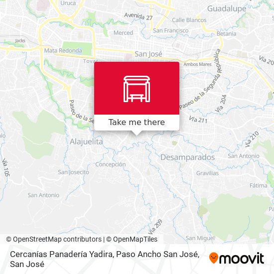 Cercanías Panadería Yadira, Paso Ancho San José map
