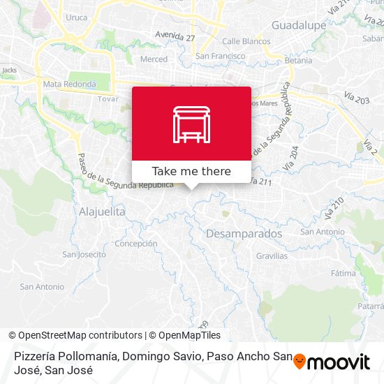 Pizzería Pollomanía, Domingo Savio, Paso Ancho San José map