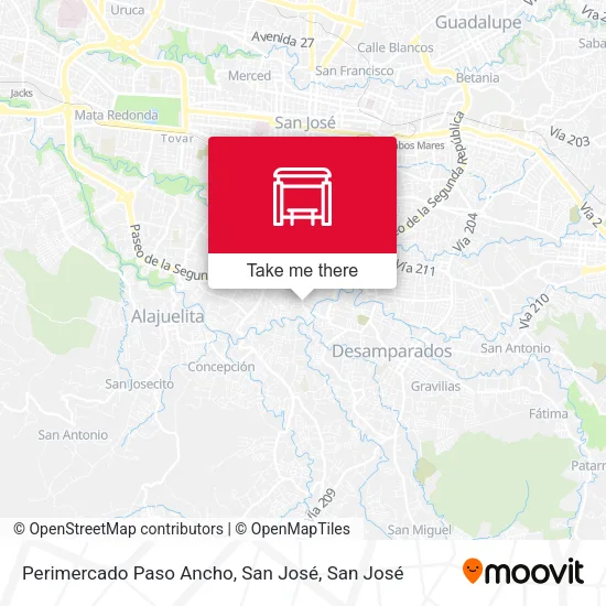 Mapa de Perimercado Paso Ancho, San José