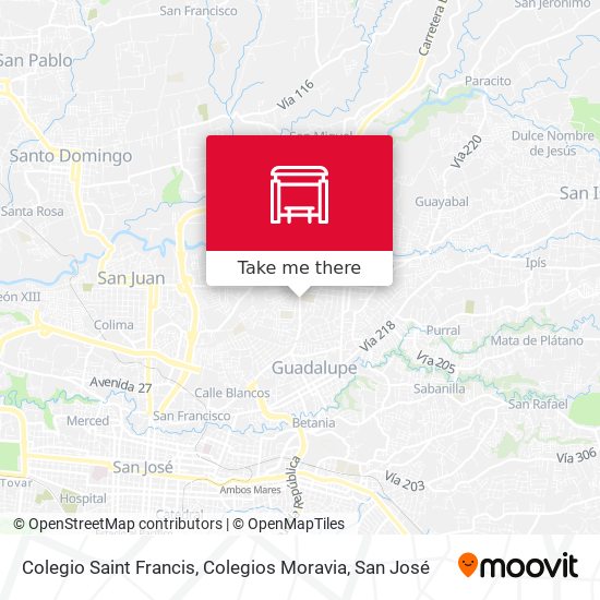 Colegio Saint Francis, Colegios Moravia map